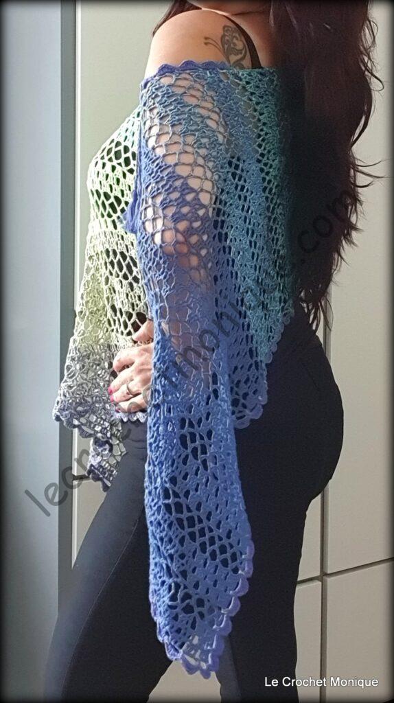 Háčkované pončo - Serenity