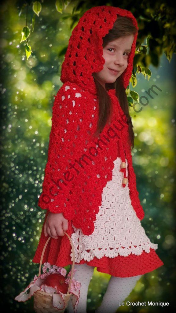 Háčkovaná pelerína Karkulka