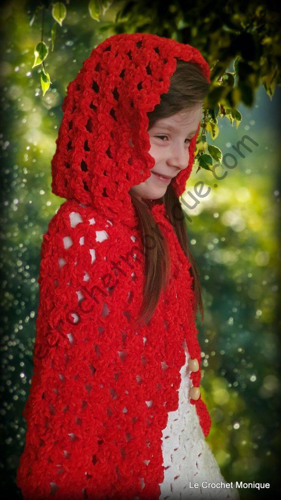 Háčkovaná pelerína Karkulka