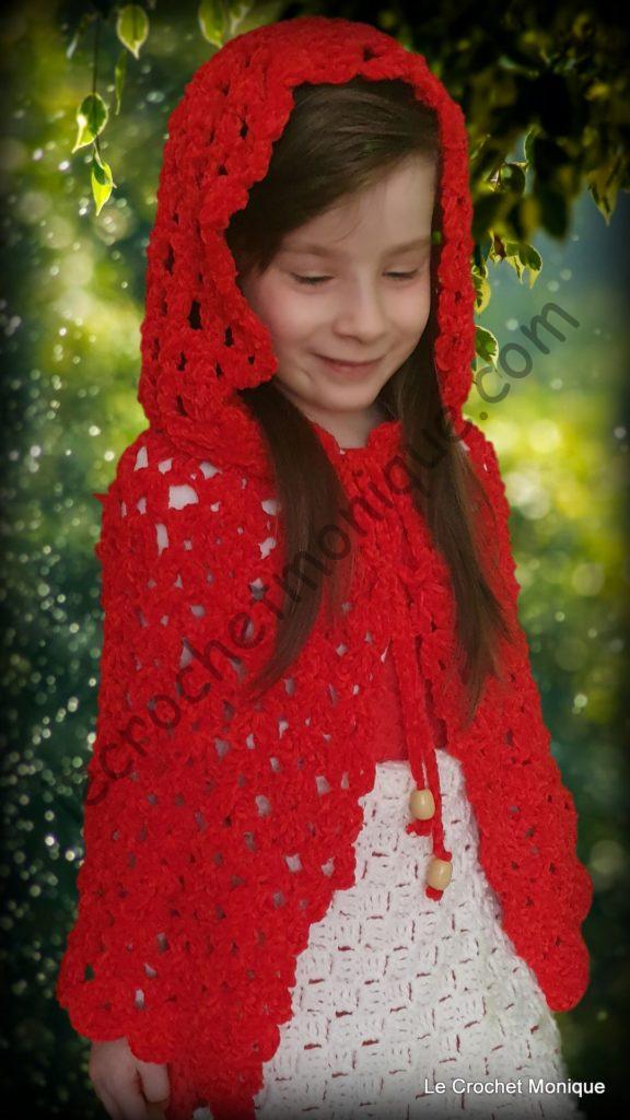 Háčkovaná pelerína Karkulka