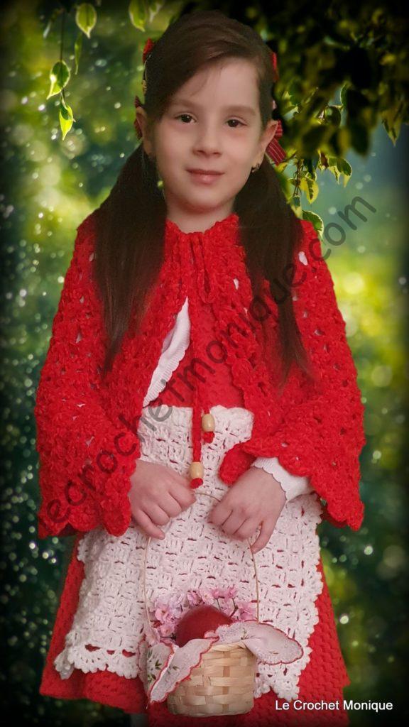 Háčkovaná pelerína Karkulka