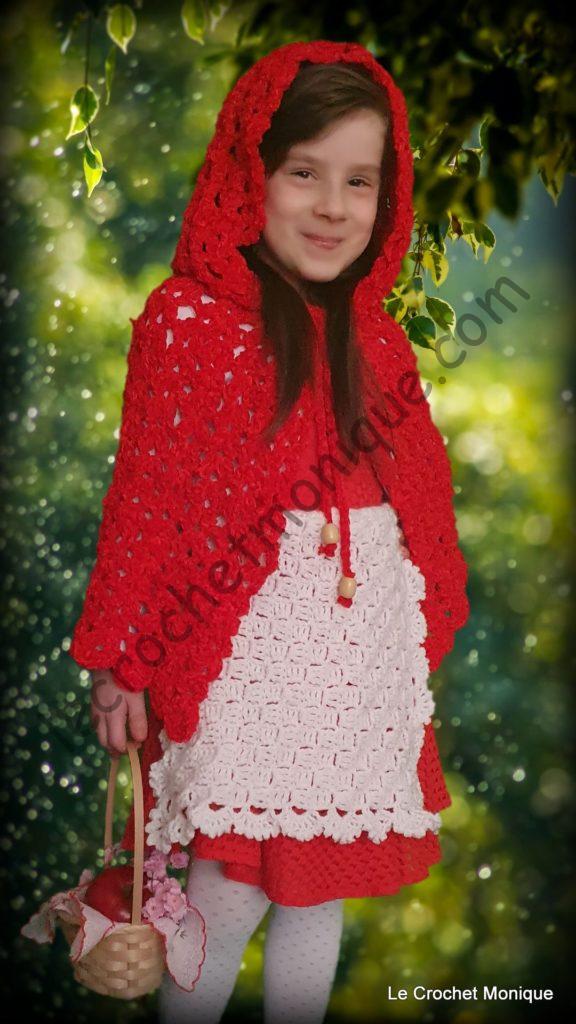 Háčkovaná pelerína Karkulka