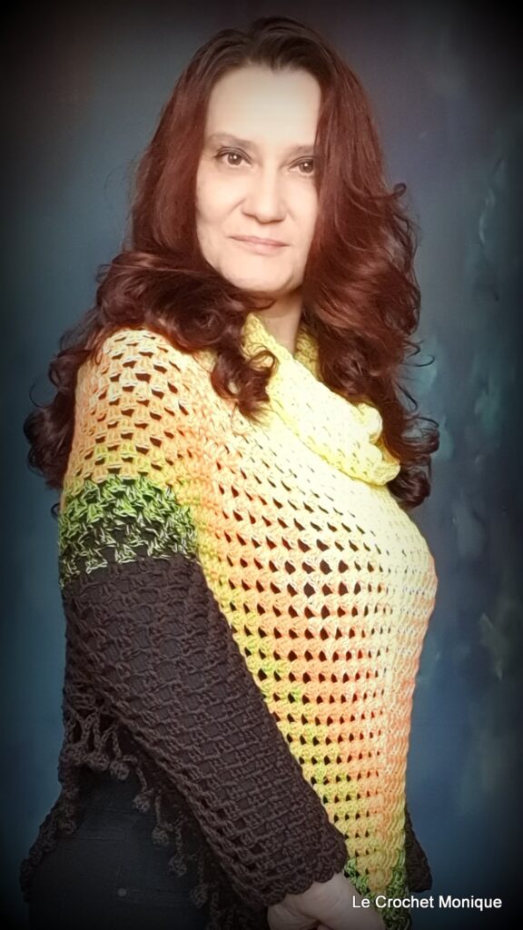 Háčkované pončo - Tichý súmrak