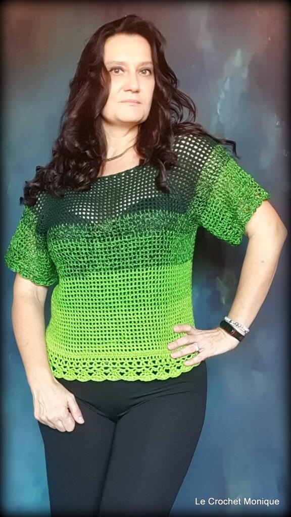 Háčkované tričko Viridia