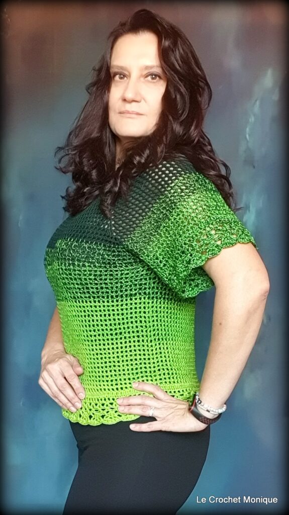 Háčkované tričko Viridia