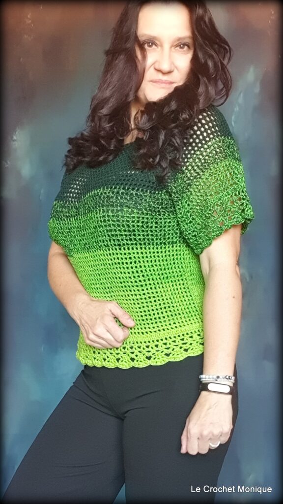 Háčkované tričko Viridia